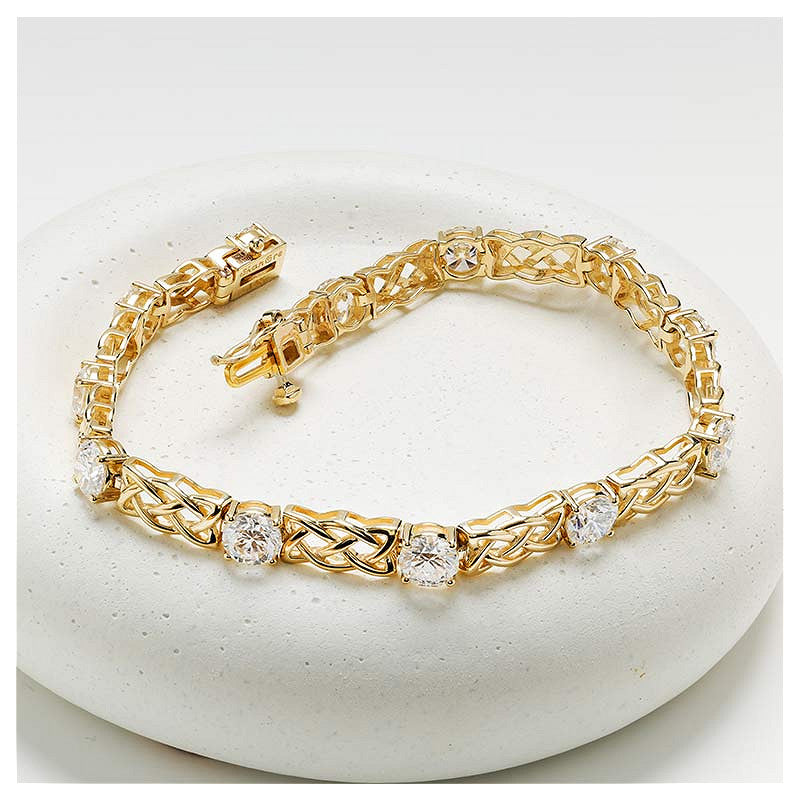 14ct Gold Lab Grown Diamond Celtic Bracelet