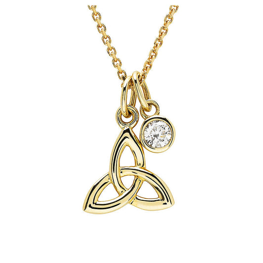 14ct Gold Trinity Knot Necklace with Lab Grown Diamond