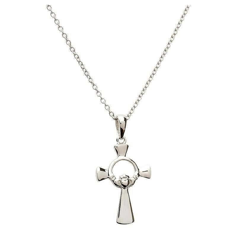 Sterling Silver Claddagh Cross Pendant