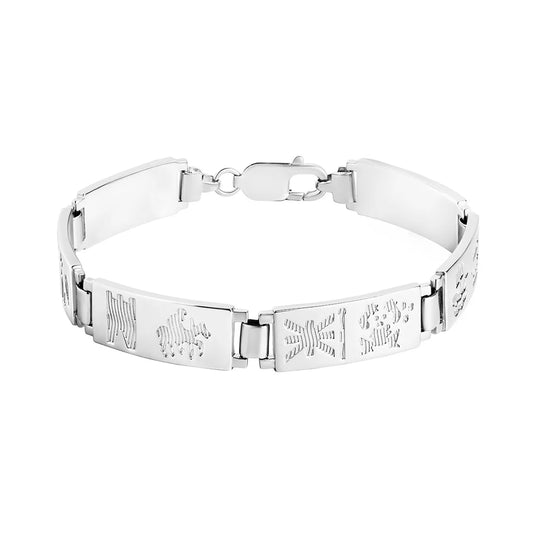 Sterling Silver History Of Ireland 6 Link Bracelet