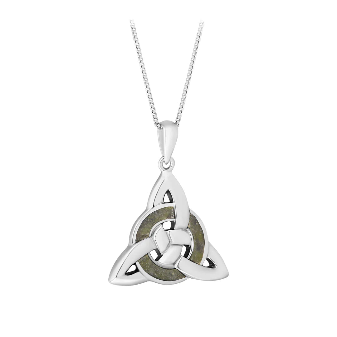 Sterling Silver Connemara Marble Celtic Knot Pendant