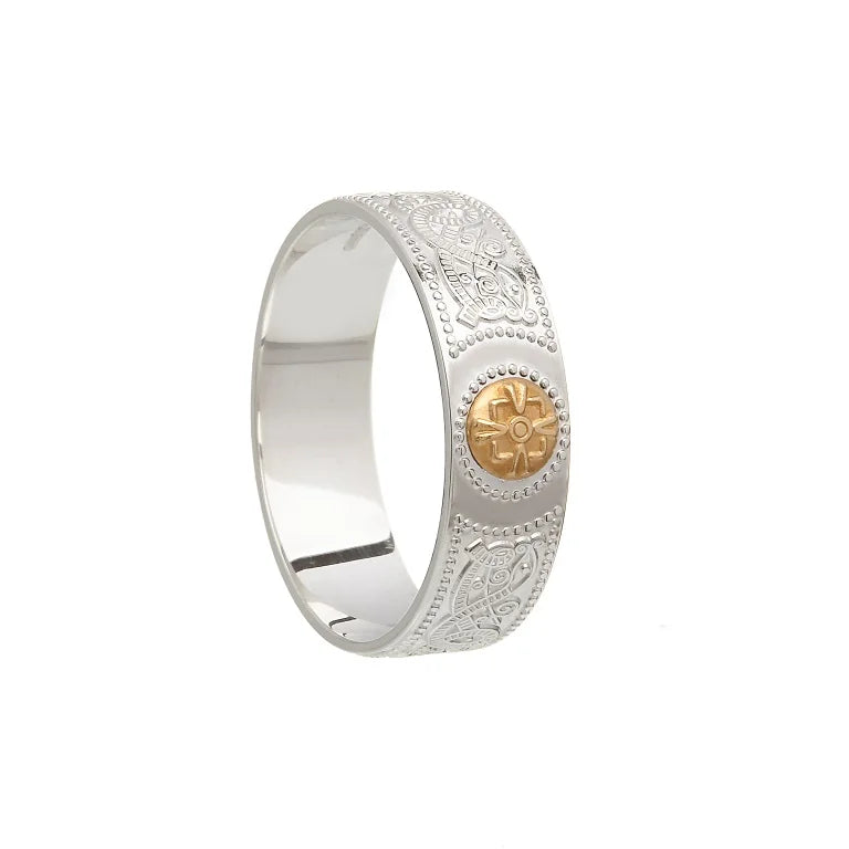 Sterling Silver and Irish Gold Celtic Ring