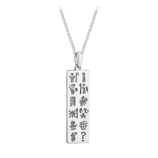 Sterling Silver History Of Ireland Ingot Pendant