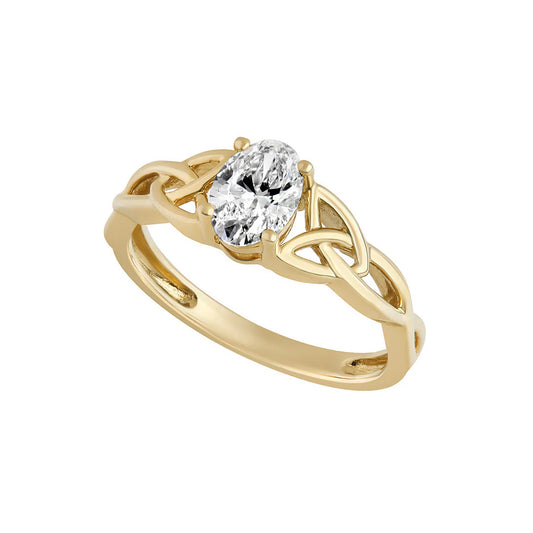 14ct Gold Lab Grown Diamond Trinity Knot Ring