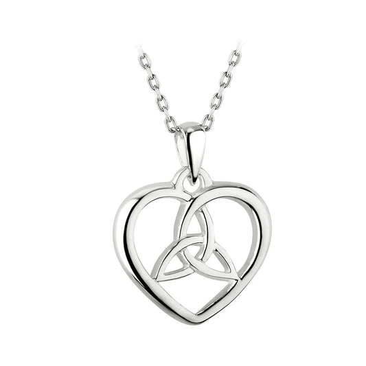 Sterling Silver Trinity Knot Heart Pendant