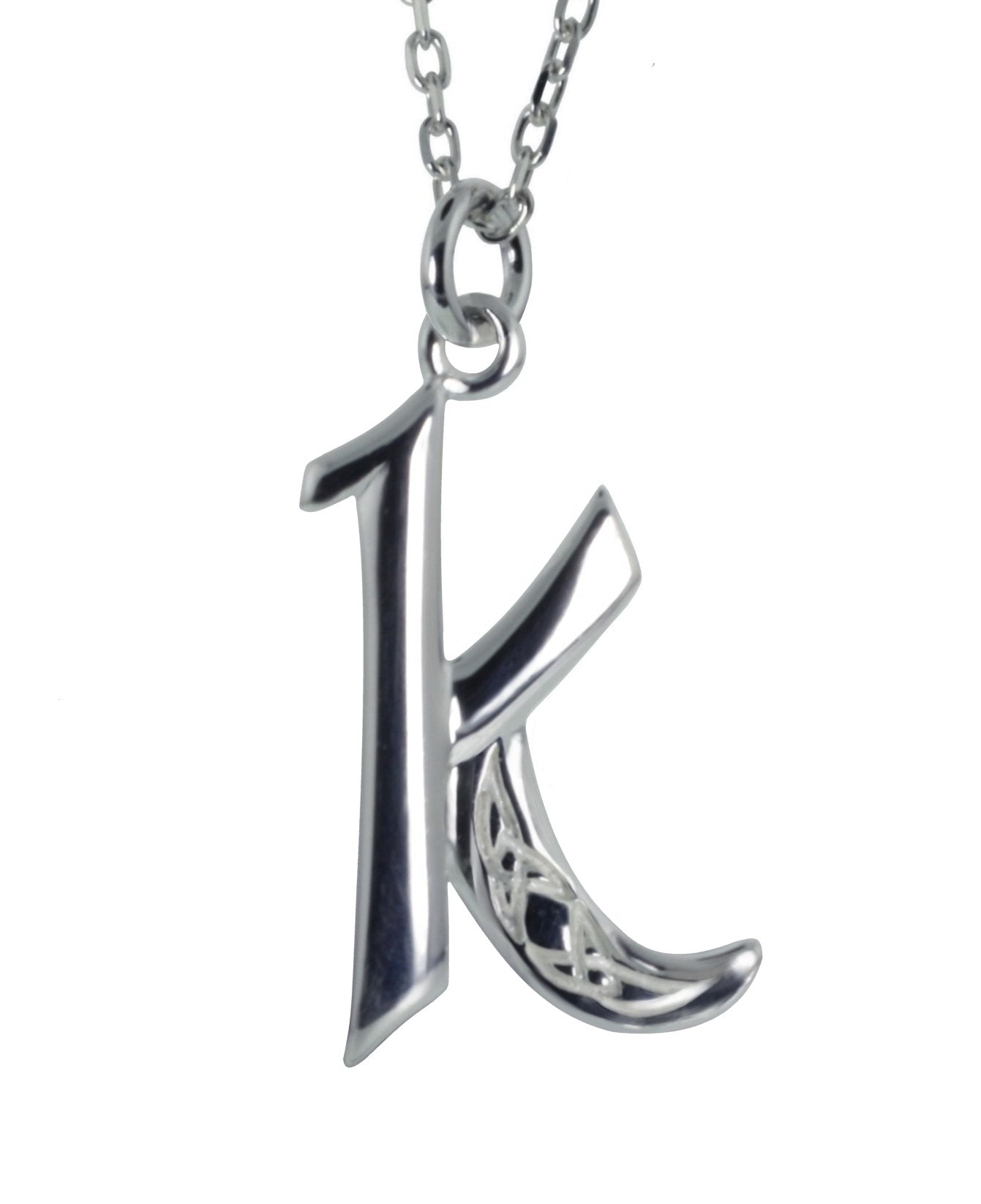 Sterling Silver Initial K Book Of Kells Inspired Pendant