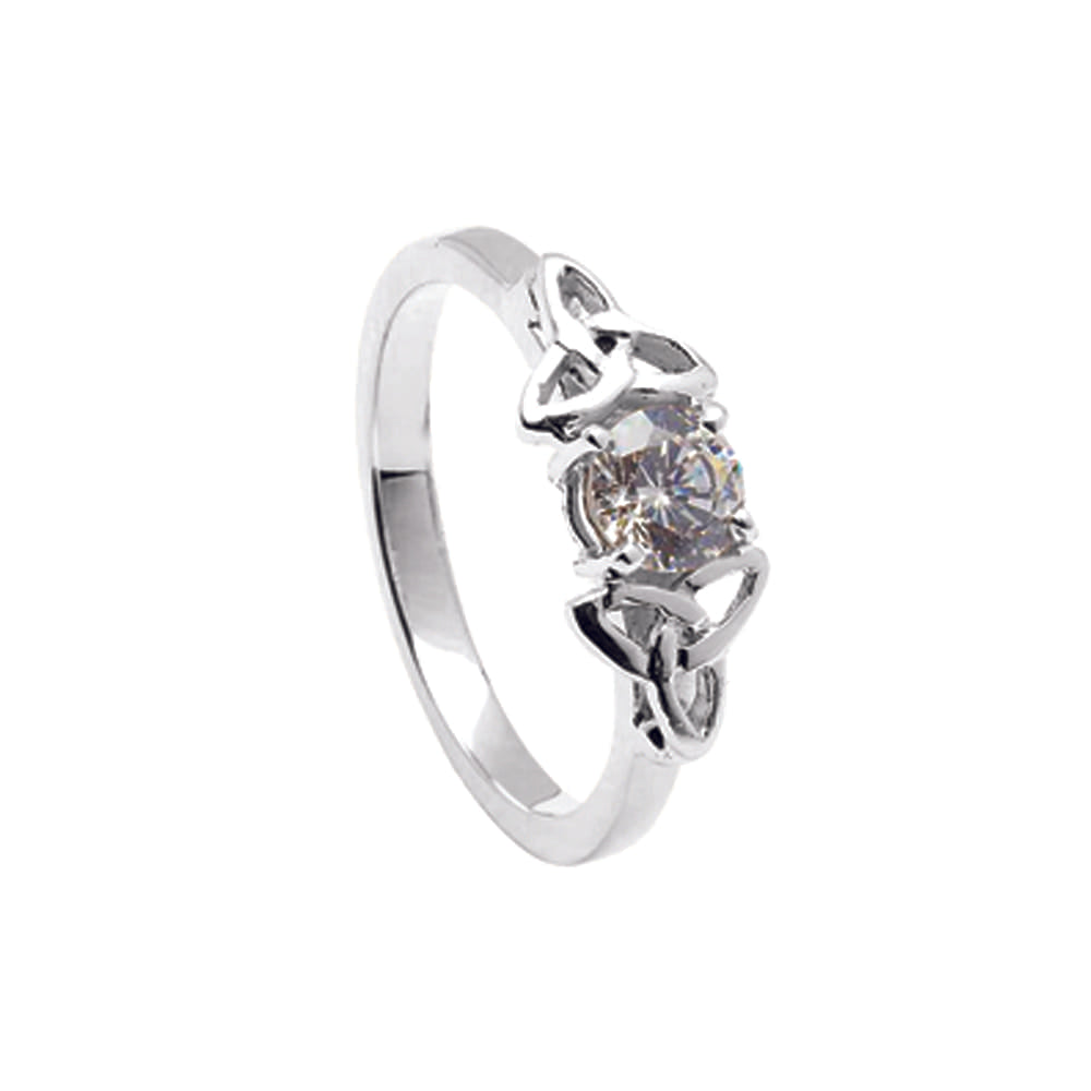 14ct White Gold Diamond Celtic Engagement Ring