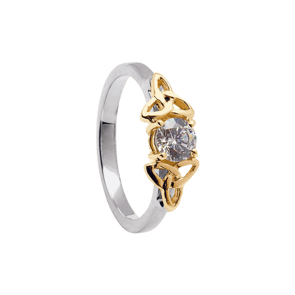 14ct White and Yellow Gold Diamond Celtic Engagement Ring