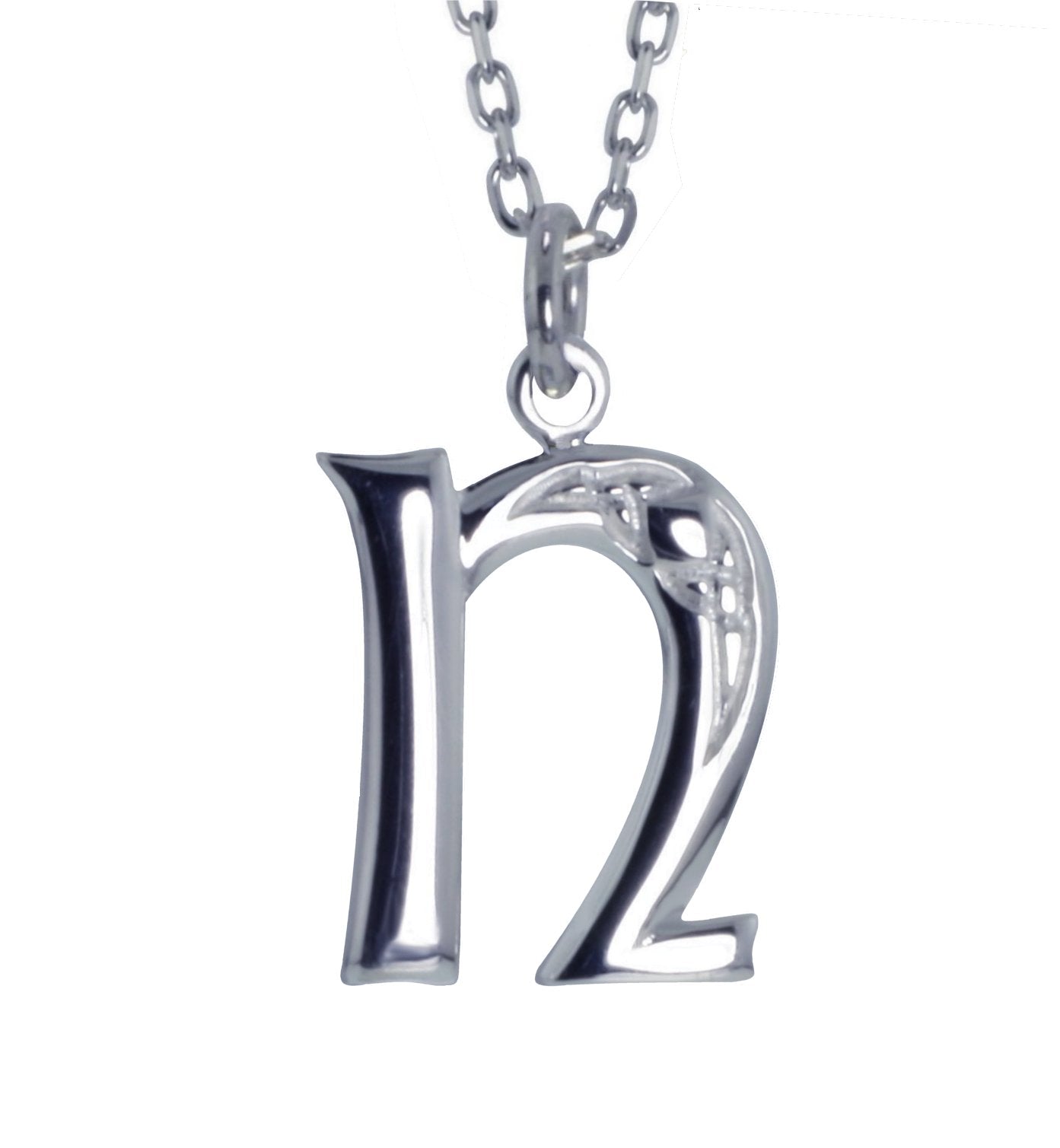 Sterling Silver Initial N Book Of Kells Inspired Pendant