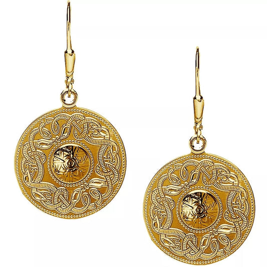 Yellow Gold Celtic Warrior Earrings - Medium