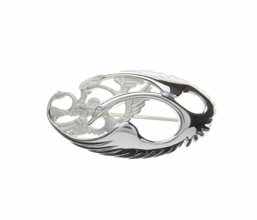 Sterling Silver Oval Children Of Lir Brooch