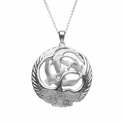 Sterling Silver Children of Lir Swan Pendant