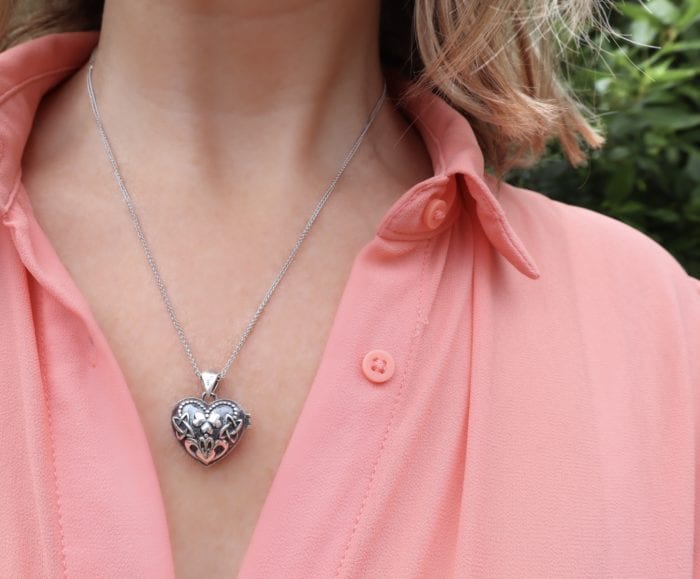 Sterling Silver Puffed Heart Celtic Locket