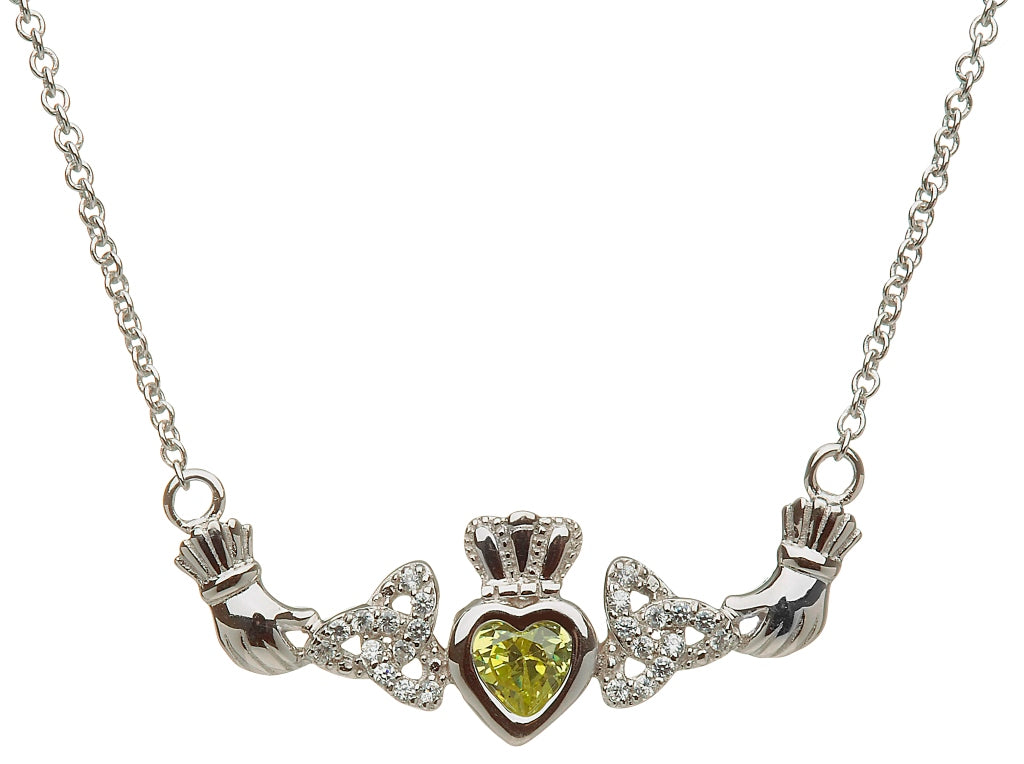 Sterling Silver 1 Stone Trinity Knot Mothers Necklace