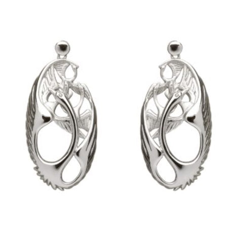 Sterling Silver Children Of Lir Oval Earrings