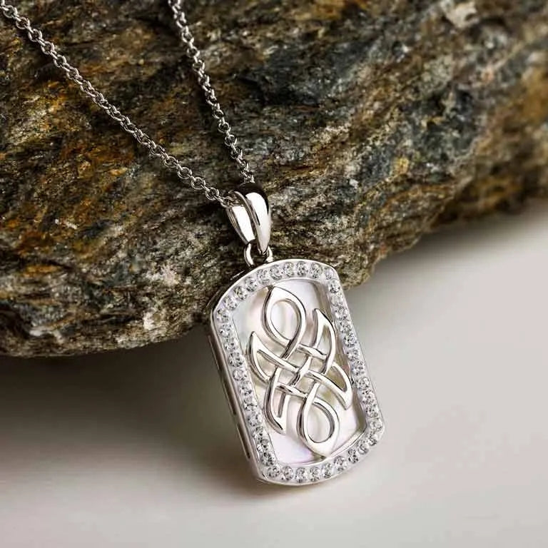 Sterling Silver Mother of Pearl Celtic Knot Pendant