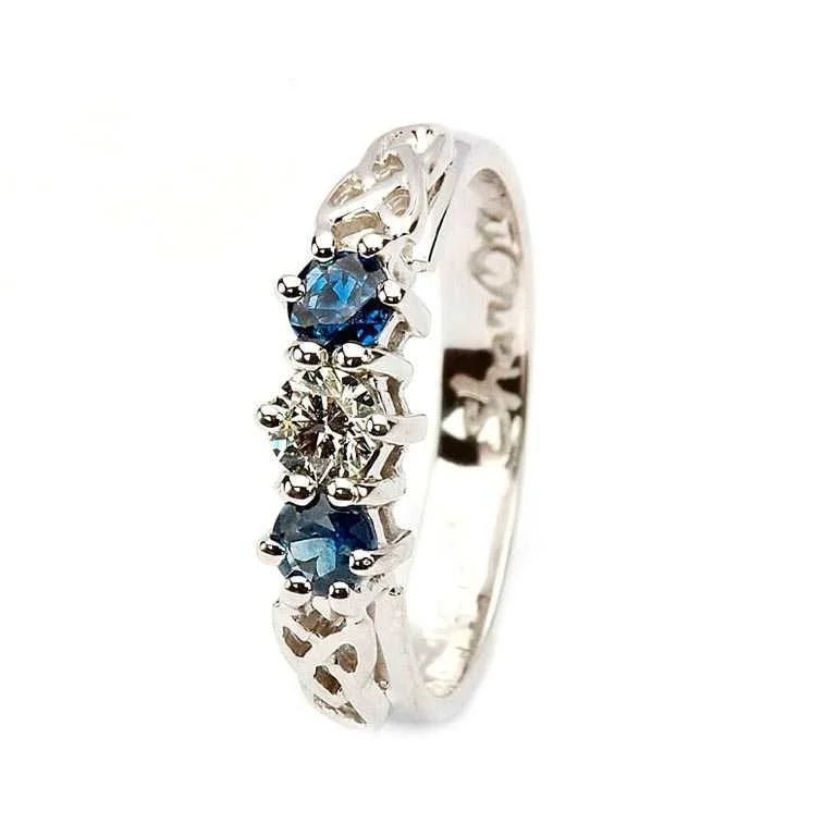 14ct White Gold Sapphire and Diamond Ring