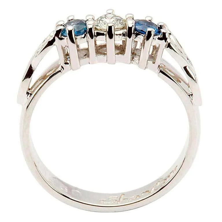 14ct White Gold Sapphire and Diamond Ring