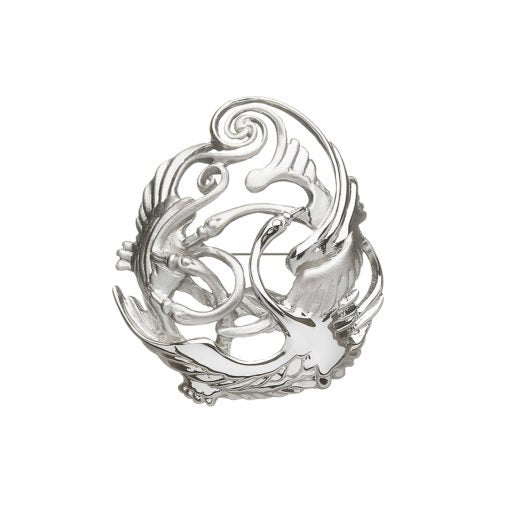 Sterling Silver Children of Lir Brooch