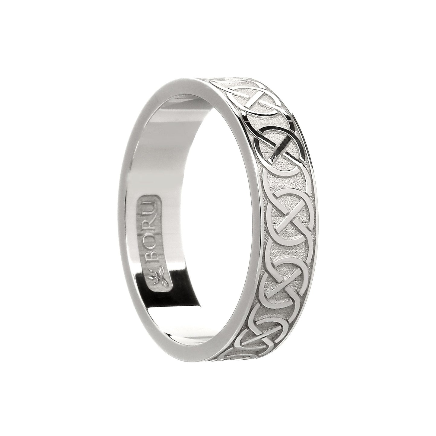 White Gold Ladies Closed Celtic Knot Wedding Ring