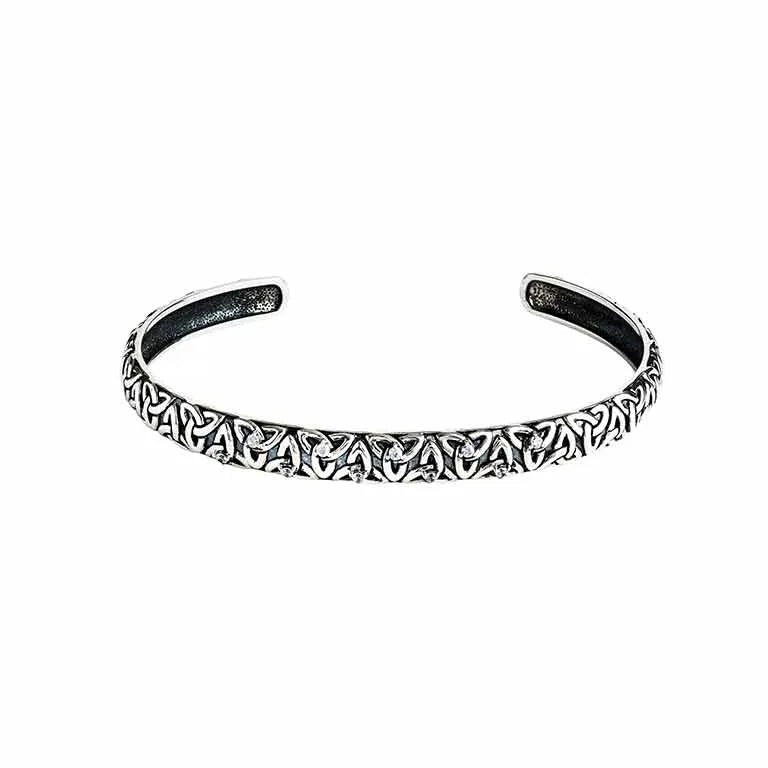 Sterling Silver Cubic Zirconia Celtic Trinity Knot Bangle