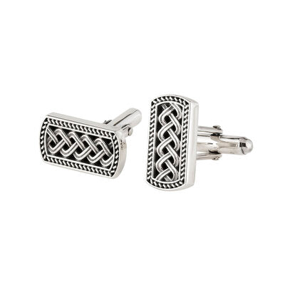 Sterling Silver Ingot Style Celtic Cufflinks