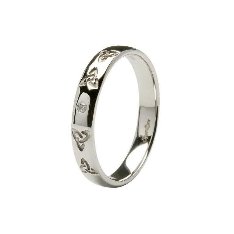 Ladies Diamond Celtic Trinity Knot Wedding Ring