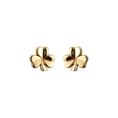 Gold Shamrock Stud Earrings