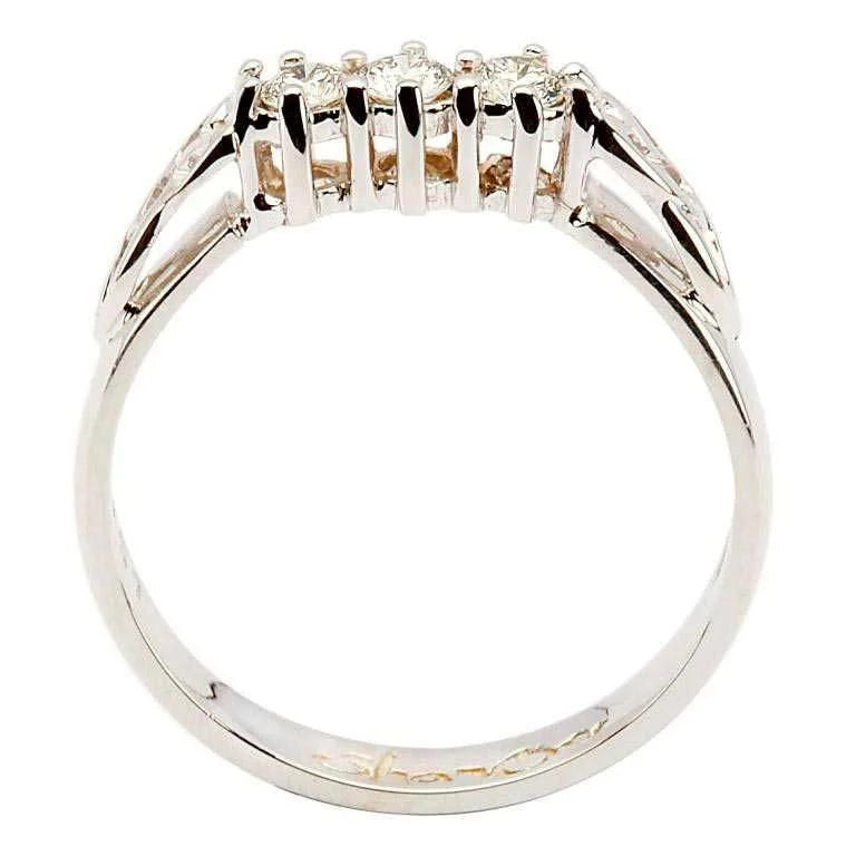 14ct White Gold Celtic Diamond Ring