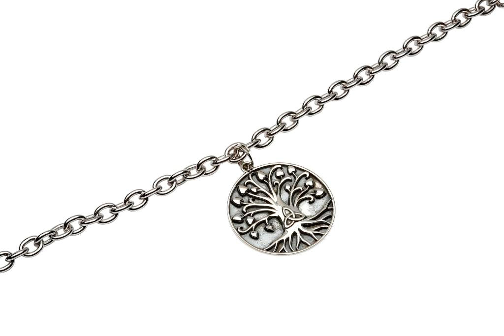 Sterling Silver Tree Of Life Trinity Bracelet