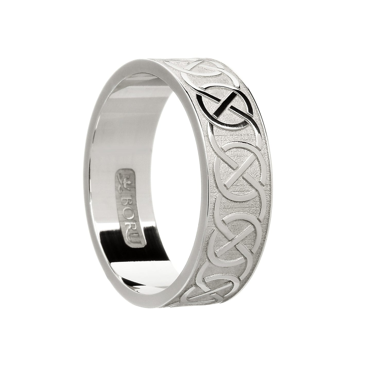 White Gold Men's Closed Celtic Knot Wedding Ring