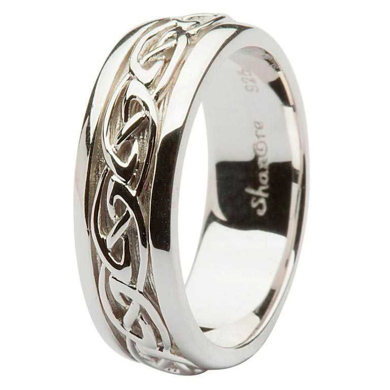 Men's Sterling Silver Celtic Knot Wedding Ring - Main Image
