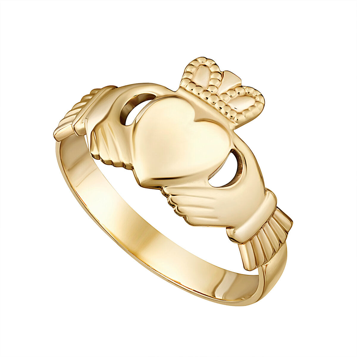 Men's 9ct Yellow Gold Claddagh Ring - Main Image