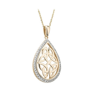 14ct Gold Diamond Celtic Knot Pendant