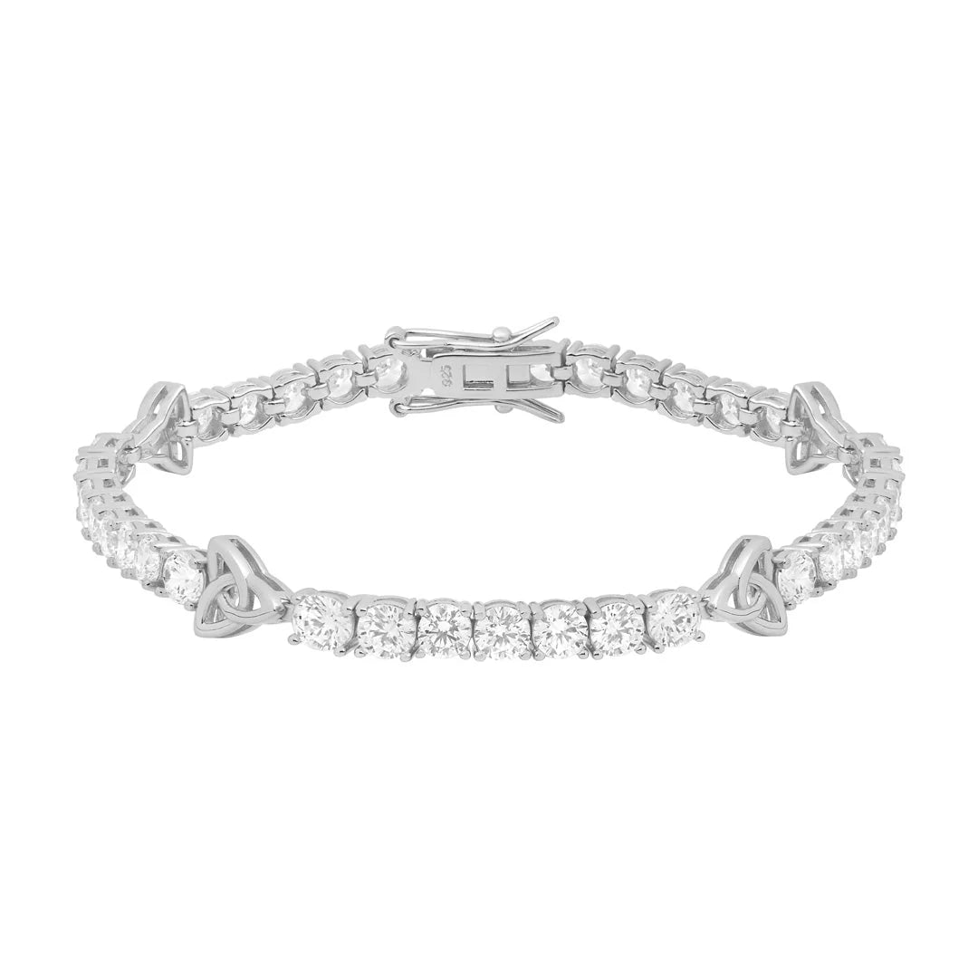 Sterling Silver Cubic Zirconia Trinity KnotTennis Bracelet
