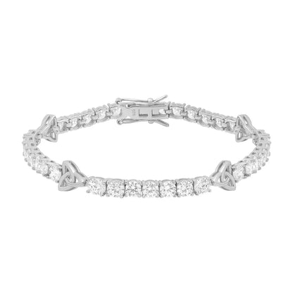 Sterling Silver Cubic Zirconia Trinity KnotTennis Bracelet