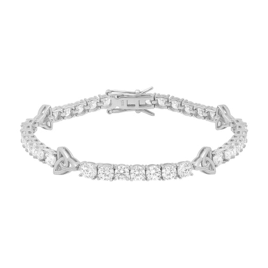 Sterling Silver Cubic Zirconia Trinity KnotTennis Bracelet