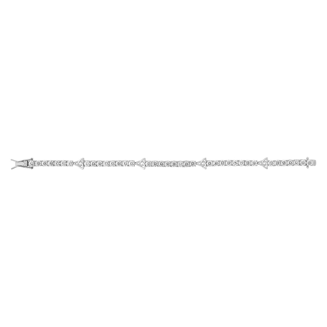 Sterling Silver Cubic Zirconia Trinity KnotTennis Bracelet