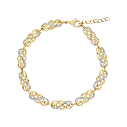 14ct Gold Diamond Celtic Knot Bracelet
