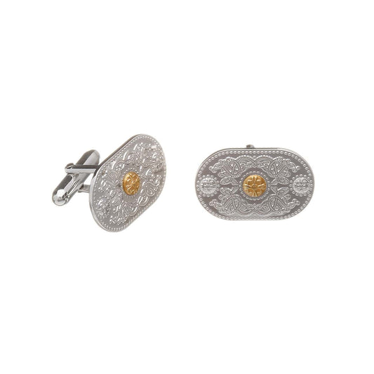 Sterling Silver and Irish Gold Celtic Cufflinks
