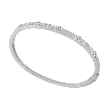 Sterling Silver Cubic Zirconia Trinity Knot Bangle