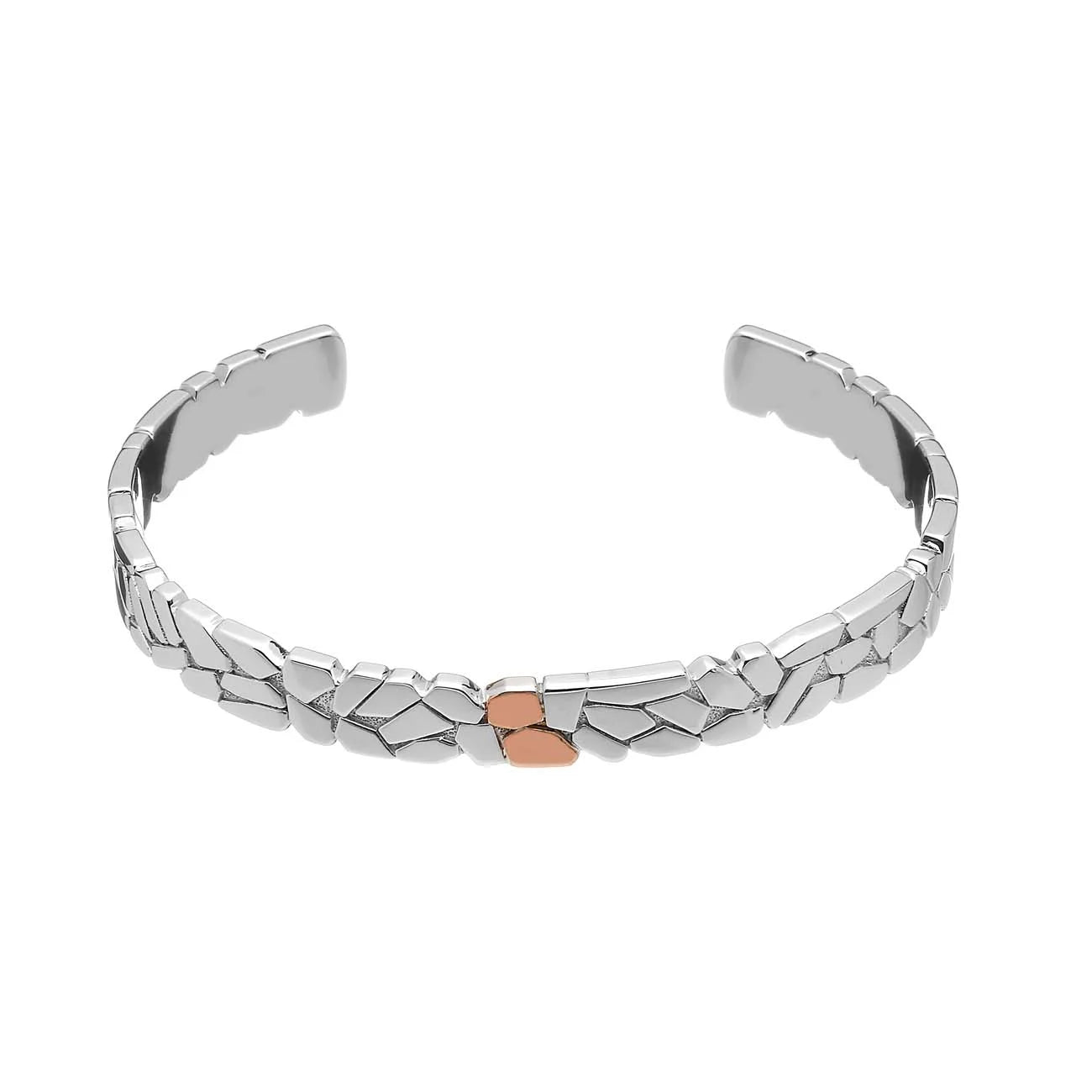Sterling Silver and Rose Gold Oreon Bangle