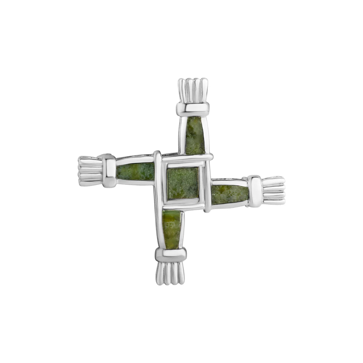Sterling Silver Connemara Marble St. Brigids Cross Brooch