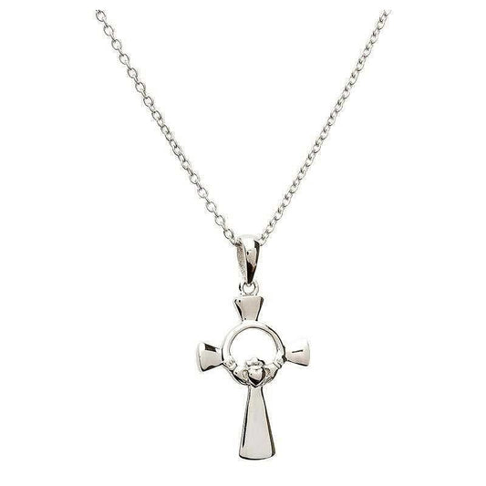 Sterling Silver Claddagh Cross Pendant