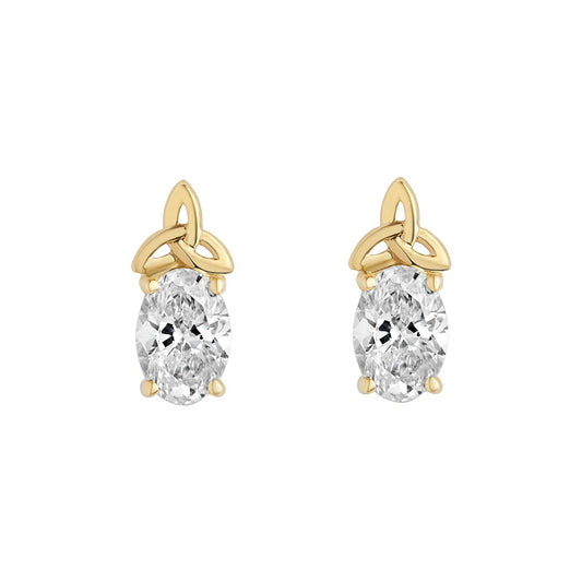 14ct Gold Lab Grown Diamond Trinity Knot Stud Earrings