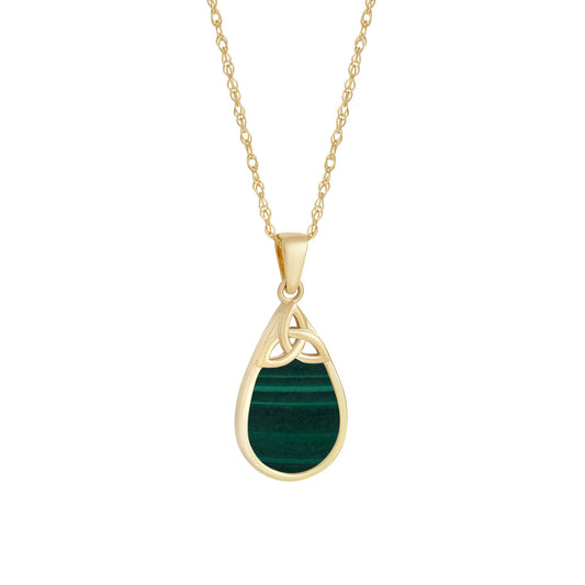 10ct Gold Malachite Trinity Knot Pendant