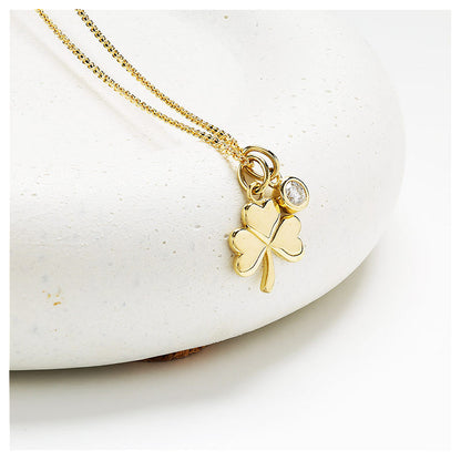 14ct Gold Shamrock Necklace with Lab Grown Diamond
