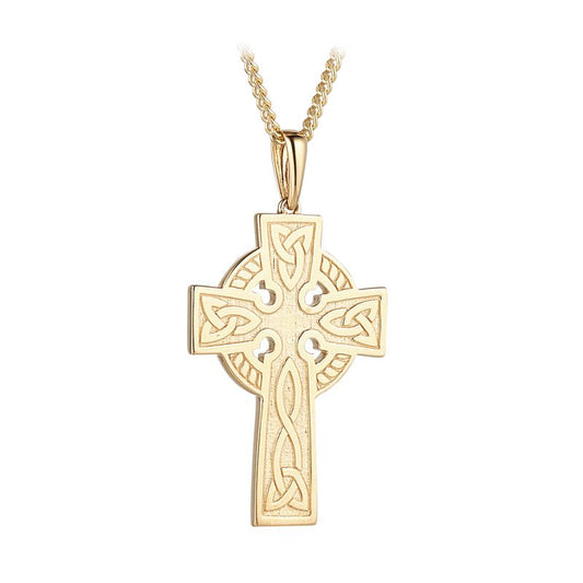 14ct Gold Large Trinity Celtic Cross Pendant