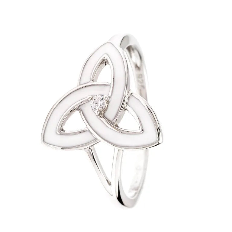 Sterling Silver Enamel Trinity Knot Ring