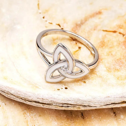 Sterling Silver Enamel Trinity Knot Ring